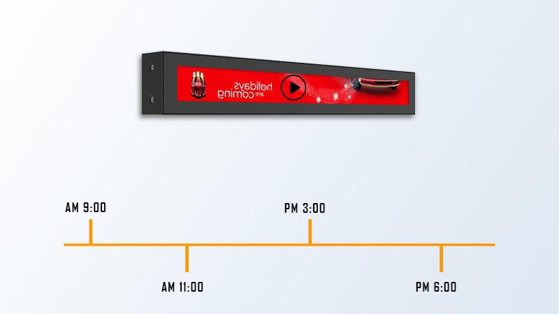 Shelf digital signage supports timed playback Shelf digital signage supports timed playback